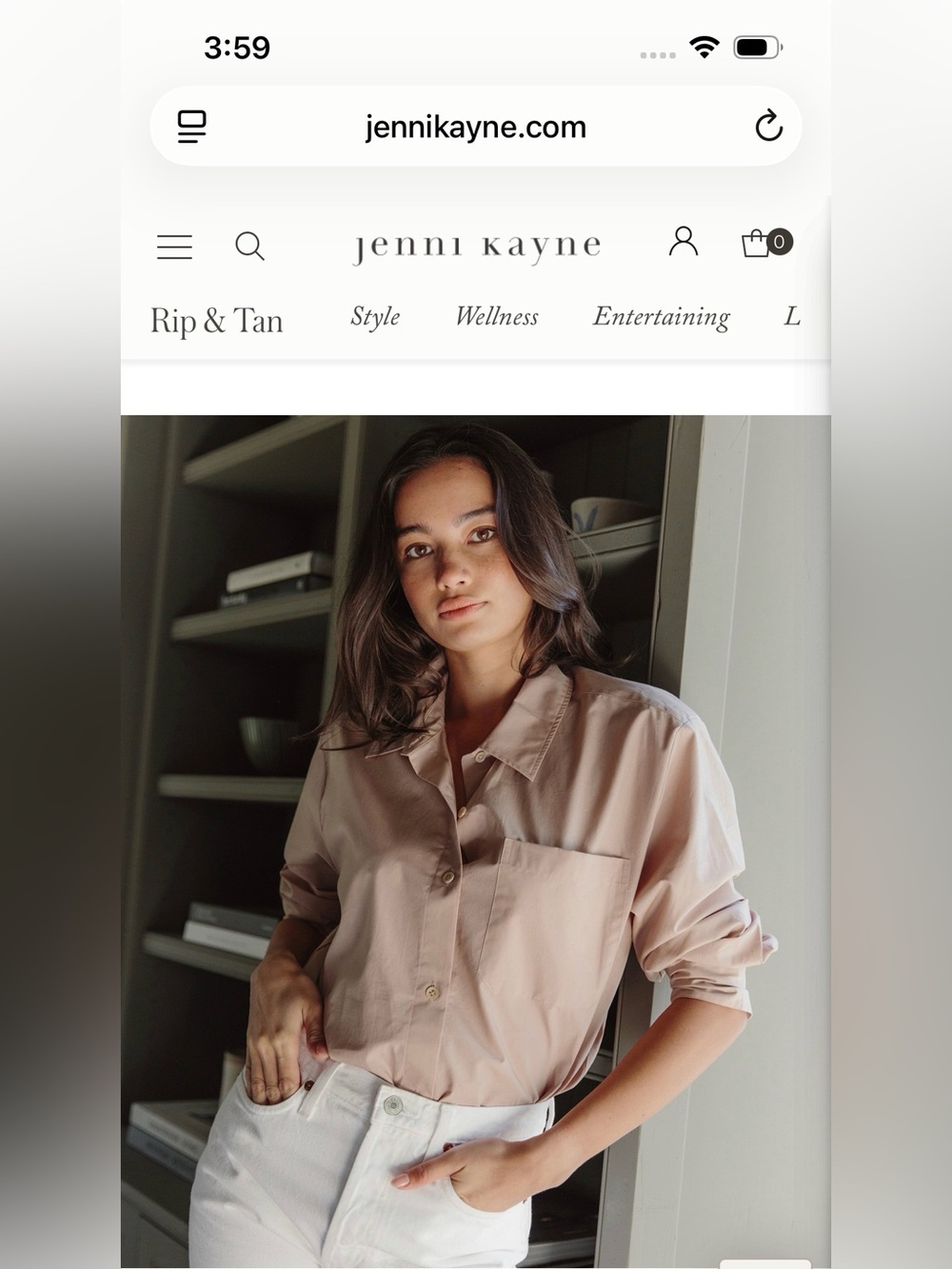 Jenni Kayne The Boyfriend Shirt Button Down Oversized Cotton Blush Small